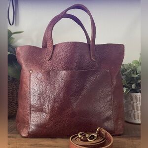 Portland Leather Brown Medium Tote Crossbody Bag